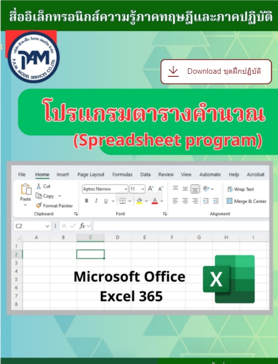 วิทยาลัยการอาชีพพนัสนิคม วิชาโปรแกรมตารางคำนวณ 69SN07